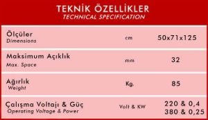 CM700 technical specification plate